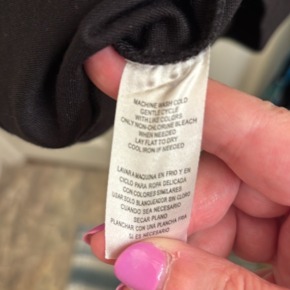 Love By Design Mixed Media Shift Dress with Mesh Dot Sleeves black NWT Size 4X - Picture 6 of 7